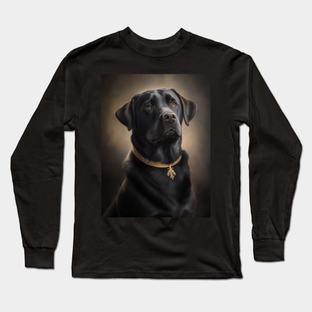 Royal Portrait of a Labrador Retriever Long Sleeve T-Shirt by pxdg